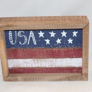 4th of July Inset Box Sign Patriotic Rustic Fourth